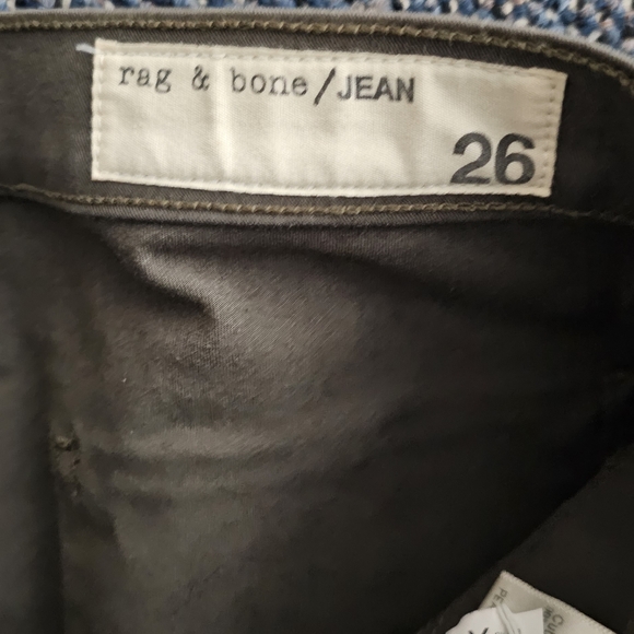 rag & bone Halifax Leather-Panel Moto Jeans Size 26 Army Military Green New NWOT - Picture 4 of 10